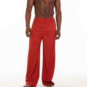 Fenty Savage Orange Jacquard Button Fly Wide Leg Pajama Lounge Pants Men's XXL